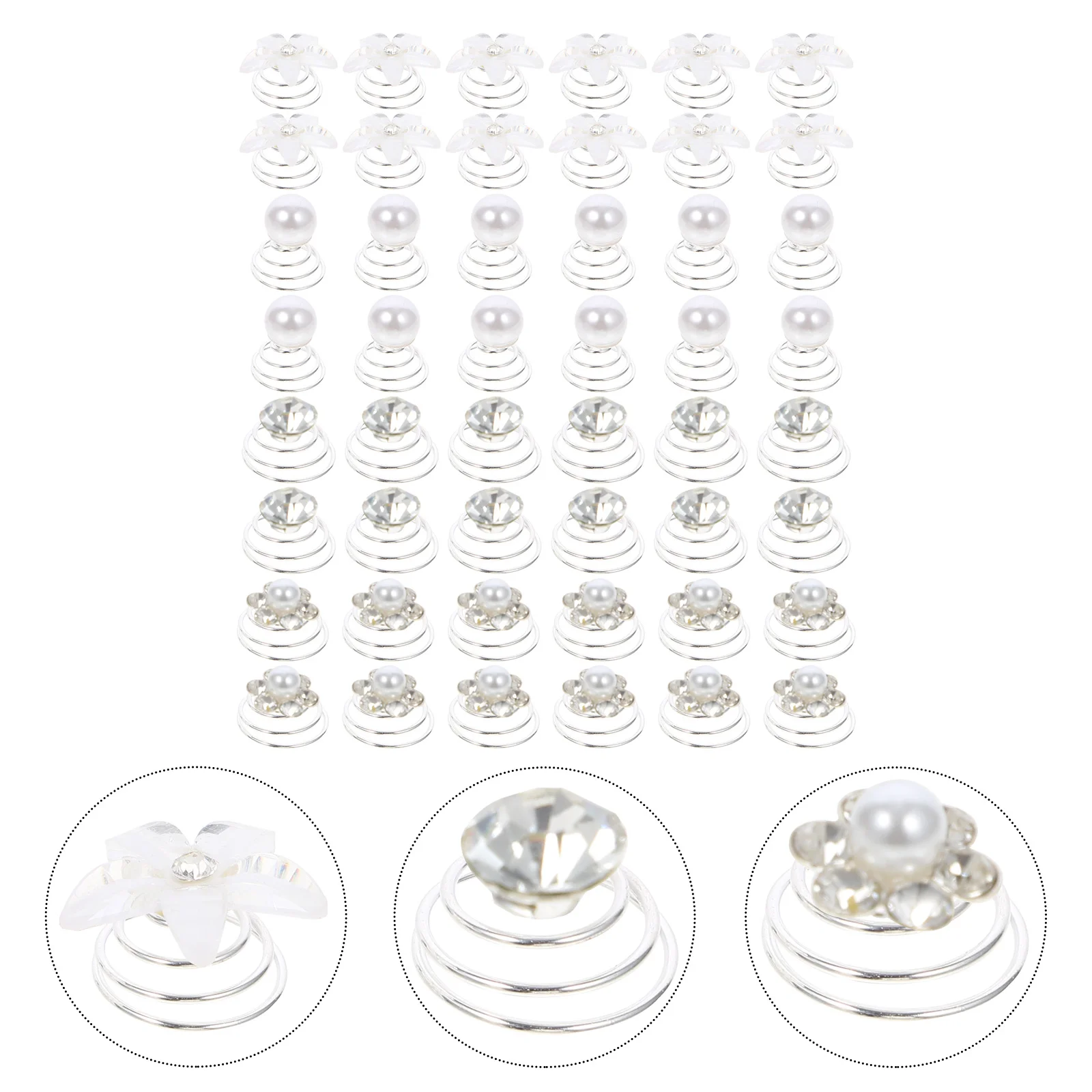 

48pcs Hair Spiral Pin Pearl Hair Screw Clip Elegant Bridal Hair Accessories