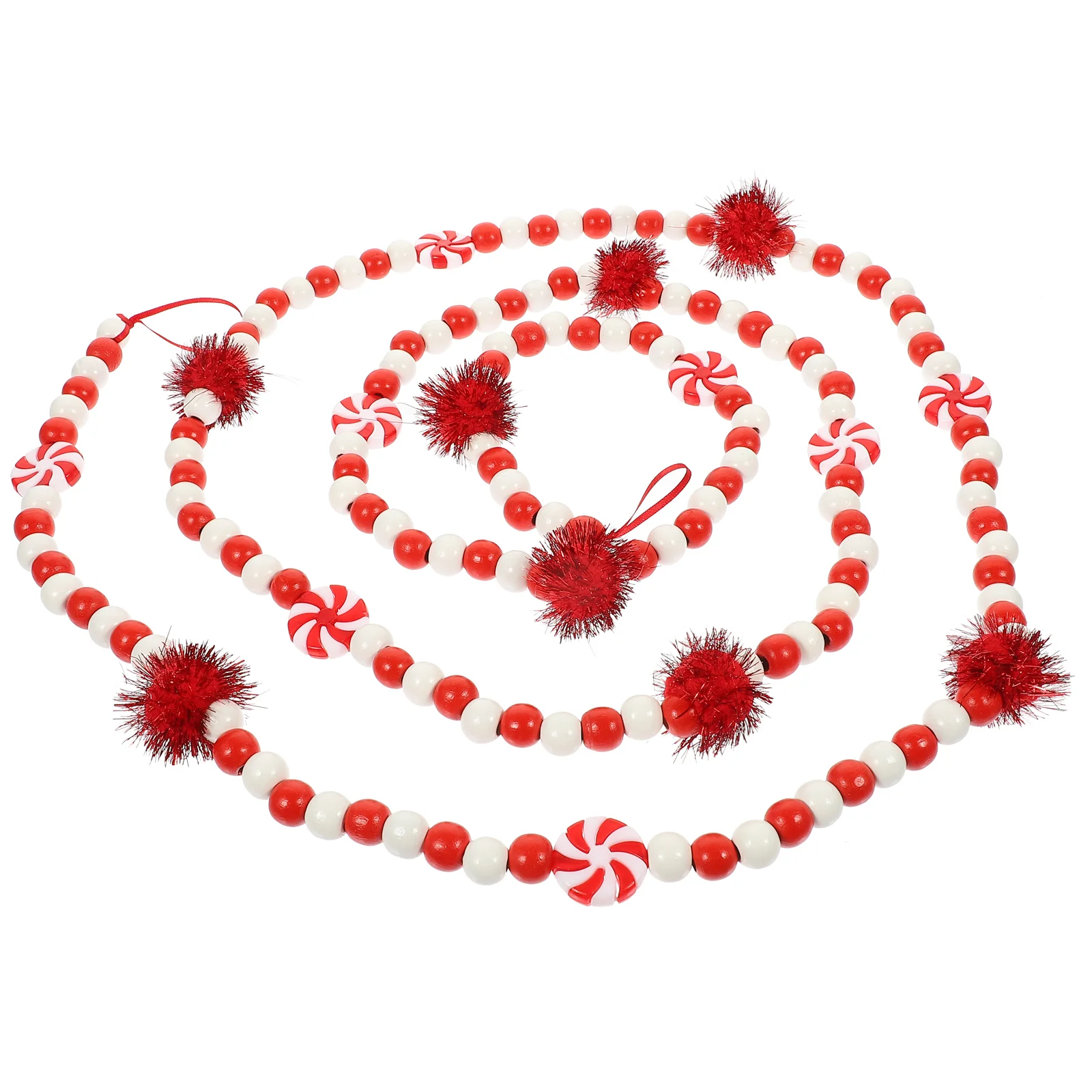 

Garland Christmas Candy Hangingtree Ornament Party Beads Peppermint Bead String Beaded Decor Favors Wood Pendant Decoration
