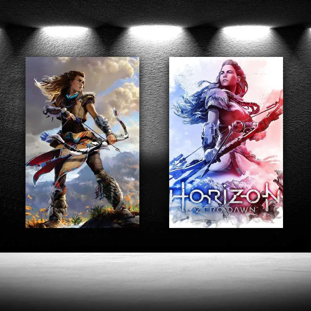 

Horizon Zero Dawn Game Low Poly Poster Painting Canvas Prints Bedroom Large home decor Wall Art Picture canvas wall
