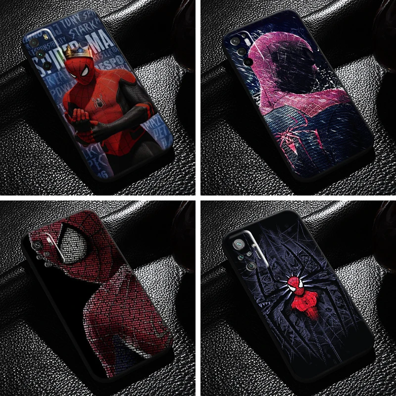 

Marvel Spiderman For Xiaomi Redmi Note 10 10S Pro Max Note 10T 5G Phone Case Carcasa Funda Soft Silicone Cover Liquid Silicon
