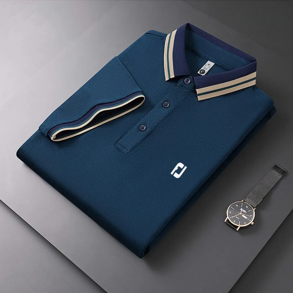 Golf clothing men's new polo shirt Korean fashion short sleeved T-shirt Golf men's casual business polo shirt lapel top