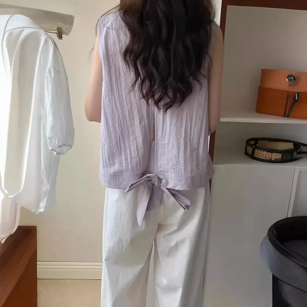 Чувствительный дизайн женская летняя корейская майка без бретелек в стиле Dongdaemun