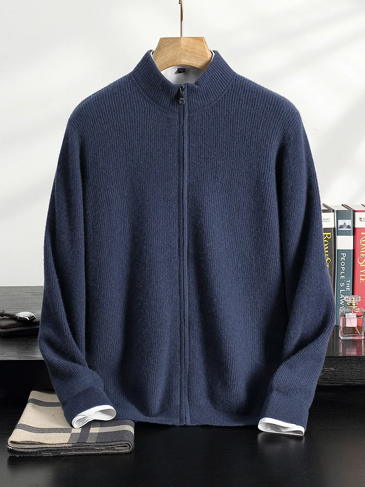 Aliselect мужской кадиган на молнии 100% кашемировый свитер осень-зима плотное пальто