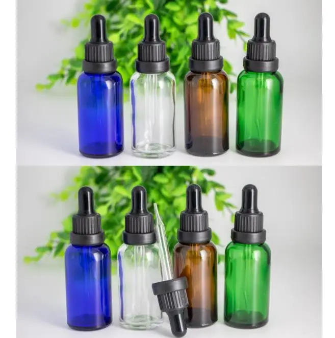 30ml Amber Clear Blue Green Glass Dropper Bottles Empty 30ml