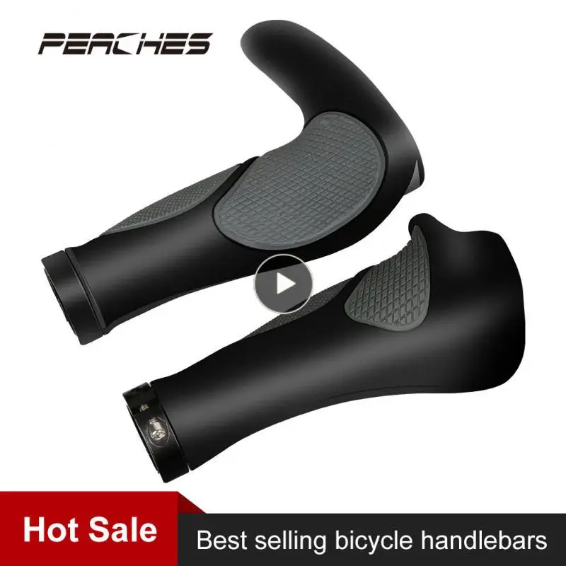 

1 Pair Bilateral Locking Vice Handle Soft Bicycle Handlebar Set Shock-absorbing Handlebar Riding Accessories Rubber Ergonomic