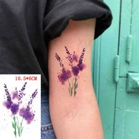 waterproof temporary tattoo sticker watercolor flowers lavender sunflower flash tatto girl woman wrist body art fake tatoo man