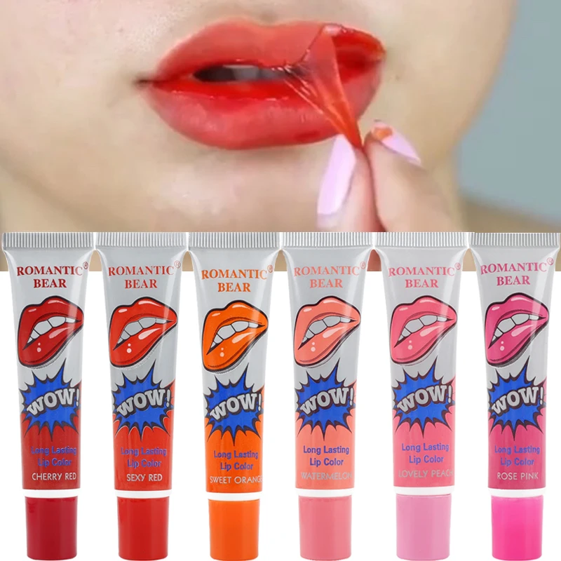 

6 Colors Peel Off Liquid Lipstick Waterproof Long Lasting Amazing Tattoo Lip Gloss Tint Tear Off Lips Women Makeup Cosmetics