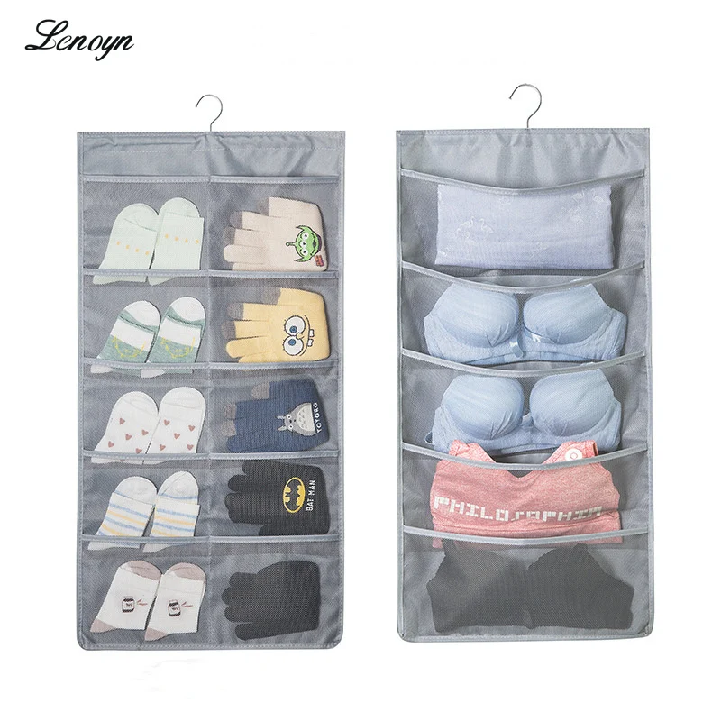 

Wardrobe Storage Bag Foldable Hanging Organizer Underware Bra Socks Multi Pockets Bag Oxford Fabric Hang Storage Organizer Bag