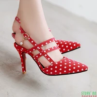 2021 new women's sandals simple buckle fashion shoes large size 31-47 sweet red party wedding shoes high heels women's sho