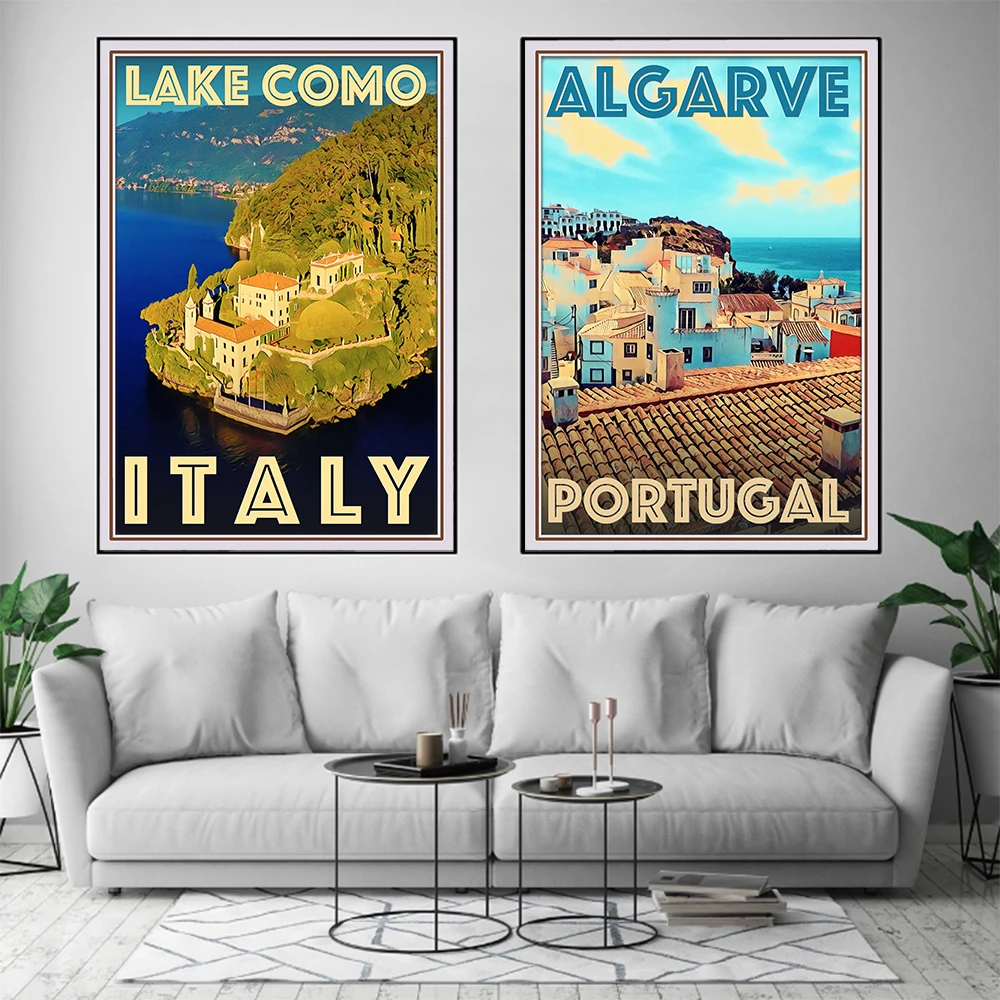 

Lisbon Ibiza Poster Landscape Canvas Painting Modern Art Print Vintage Travel Cities Wall Picture For Living Room Home Decor