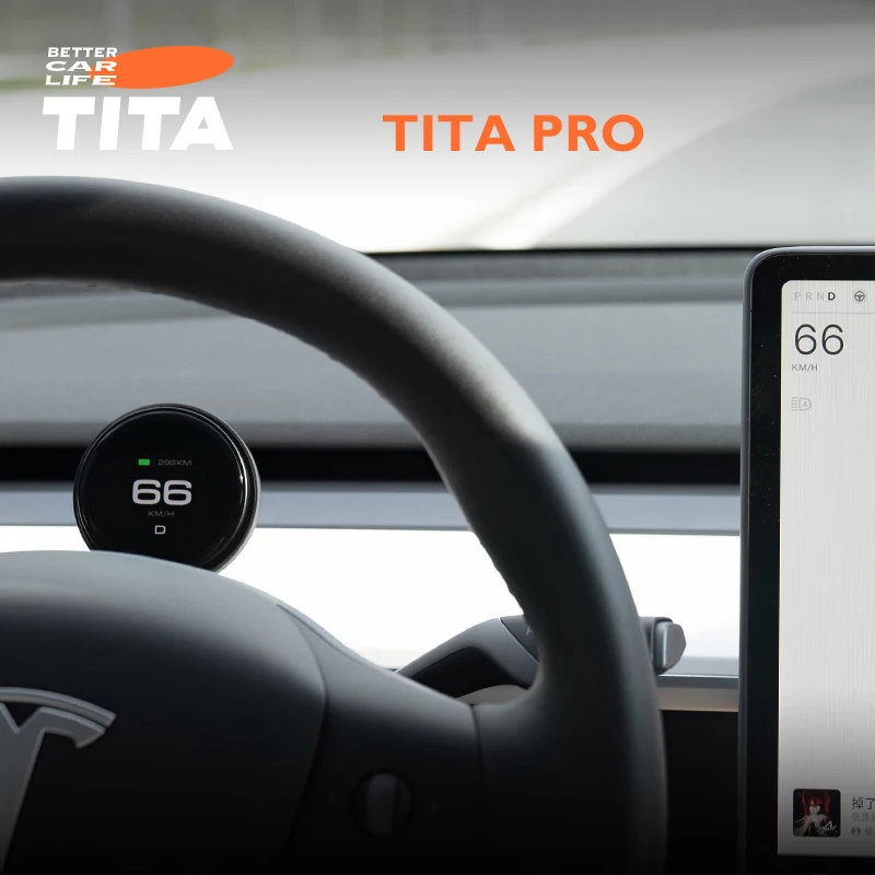 Фото TITA Pro TITA Официальная приборная панель HUD Модель Y 3, беспроводной кластерный спидометр, модифицированные автомобильные аксессуары Tesla, простая установка №2