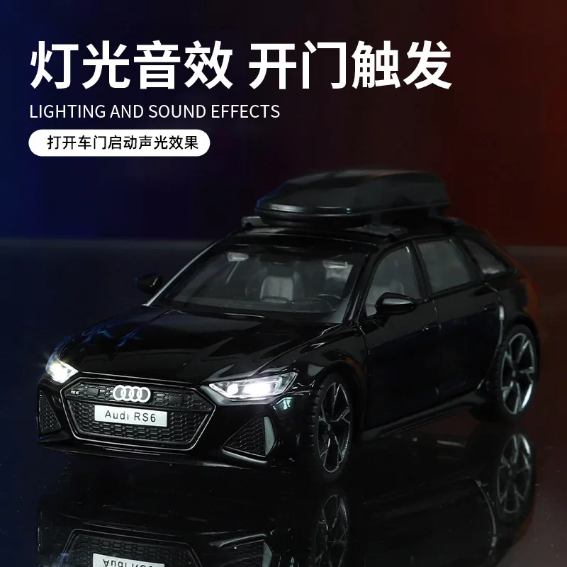 

1:32 Audi RS6 High Simulation Diecast Metal Alloy Model car Sound Light Pull Back Collection Kids Toy Gifts