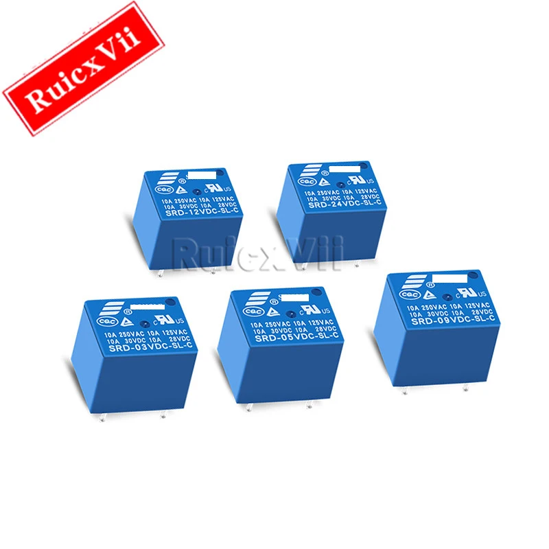 

5PCS power relay SRA SRC SRS SRU SRD-05V 12V 24VDC-SL-A-C AL CL SHB