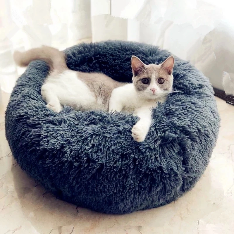 

Washable Dog Bed Super Soft Plush Cat Mat Dog Beds For Large Pet Bed Labradors Deep Sleeping bag House Round Cushion Pet Product