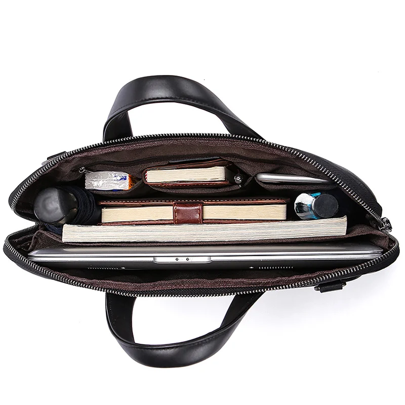 High Quality Men Briefcases Bag Business Men's Laptop Bag Genuine Leather Briefcase Men Leather Briefcases Male Bolso Hombre New