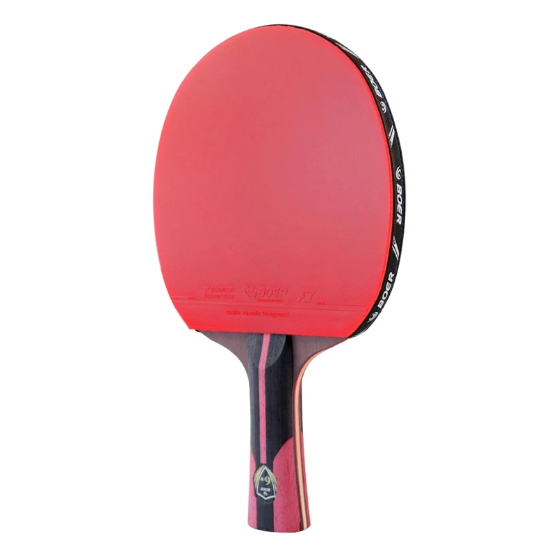 

BOER 1 Piece Carbon Black Blade Table Tennis Racket With Rubber Table Tennis Paddle Table Tennis Racket Horizontal Grip Red