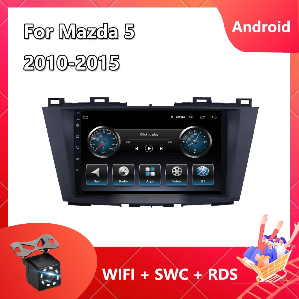 

2din Car Radio For Mazda 5 2010-2015 Android 10 Navigation GPS Multimedia Player 1024*600 HD Touchscreen Bluetooth WIFI TMPS BT