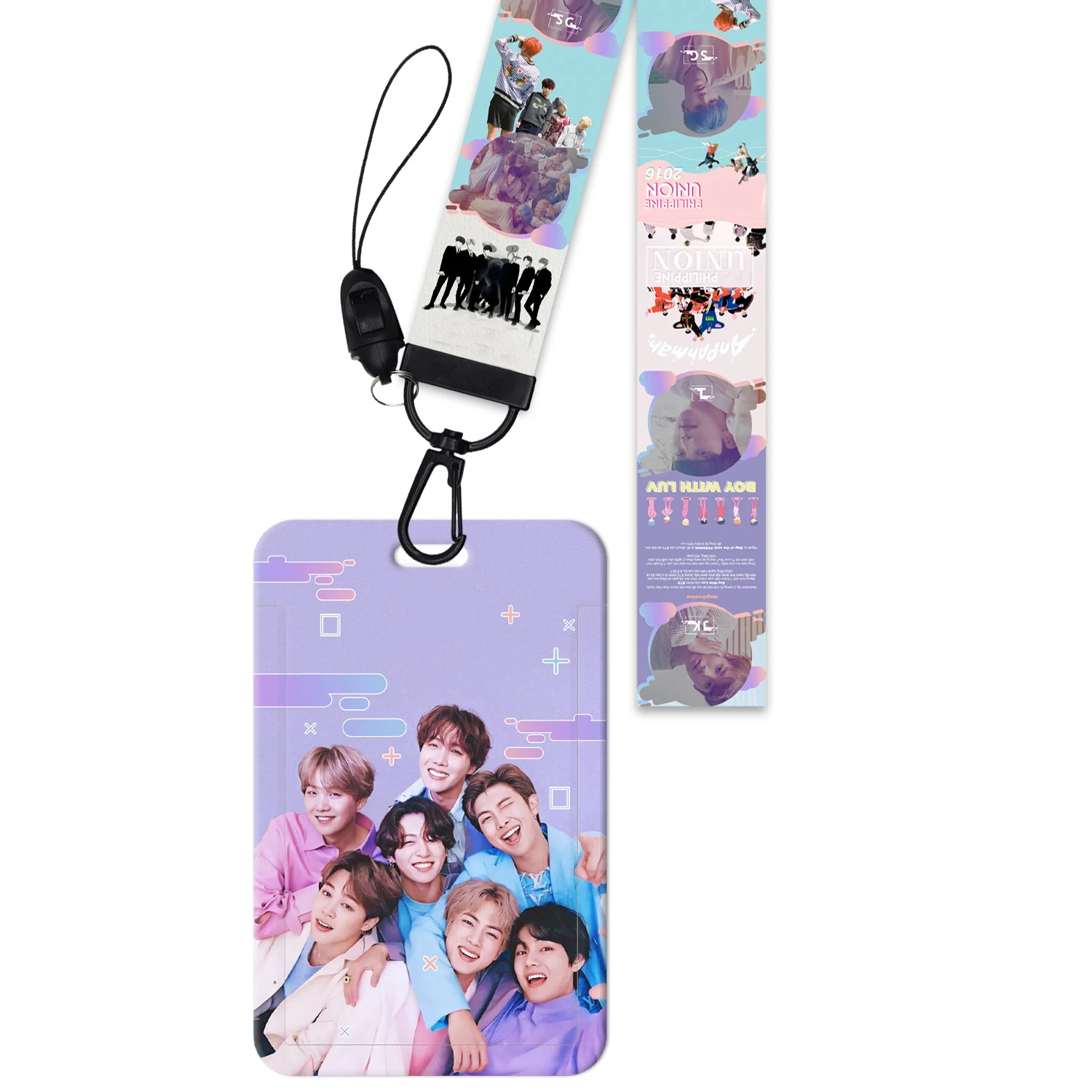 

Bangtan Boys ID Card Holder with Kpop Lanyard Keychain New Album Cute Photocard Credit Bus Card Holder Protector School Supplies
