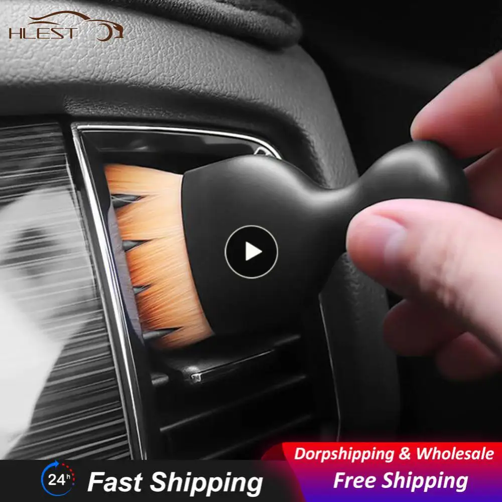 

Comfortable Grip Keyboard Dust Removal Brush Universal Portable Air Conditioning Outlet Cleaning Brush Car Accessories Durable