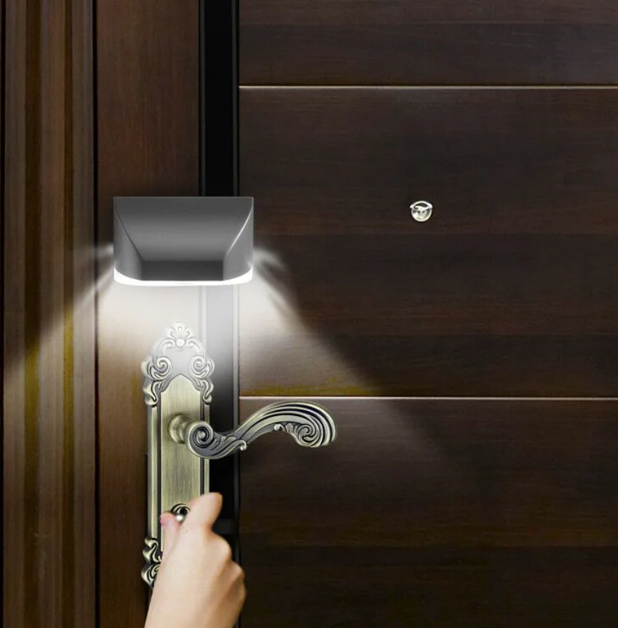 LED Smart Door Keyhole Lock Auto Sensor Light Control Infrared Body Toilet Cupboard Bag White Silver Plastic Home enlarge
