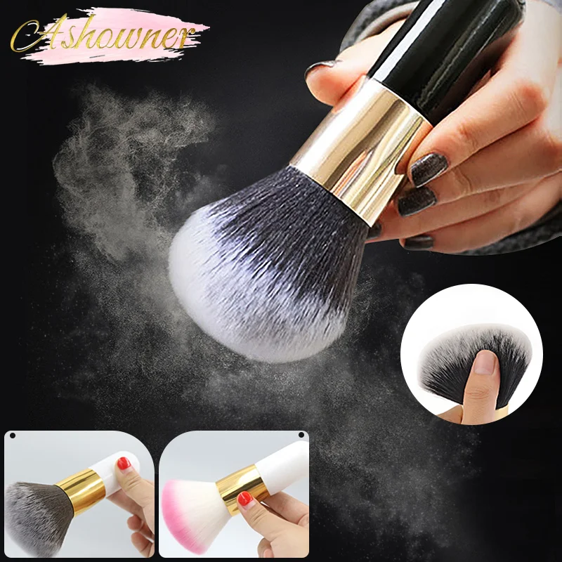 

Ashowner Big Size Makeup Brushes Foundation Powder Brush Face Blush Professional Large Cosmetics Soft Foundation Make Up Tools