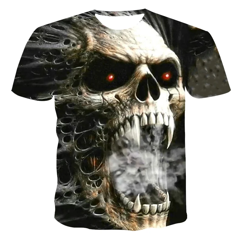 

2021New Summer 3 D T-Shirt Men Clothing Boy-Child Skull&Death Short Sleeve Fashion O-Neck Street Wear Cool Customizable 110-6 XL