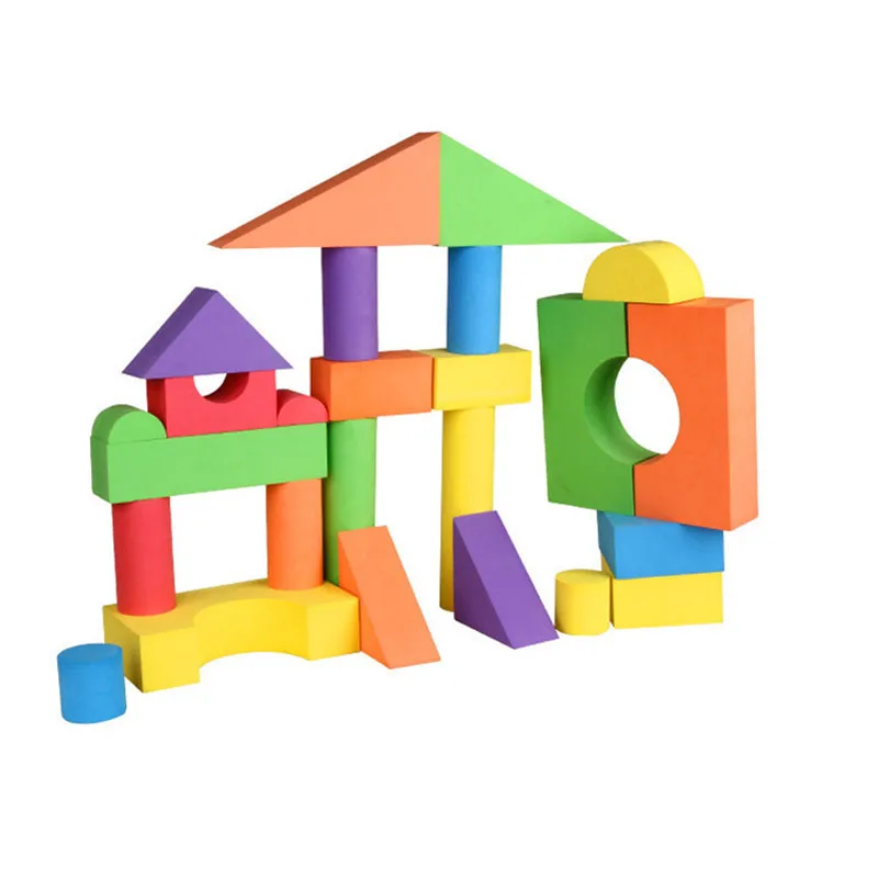 

38PCS Hot Selling EVA Safe Children Building Brick Block Foam Construction Soft Toy Kid Kids Intelligence Exercise Assembled