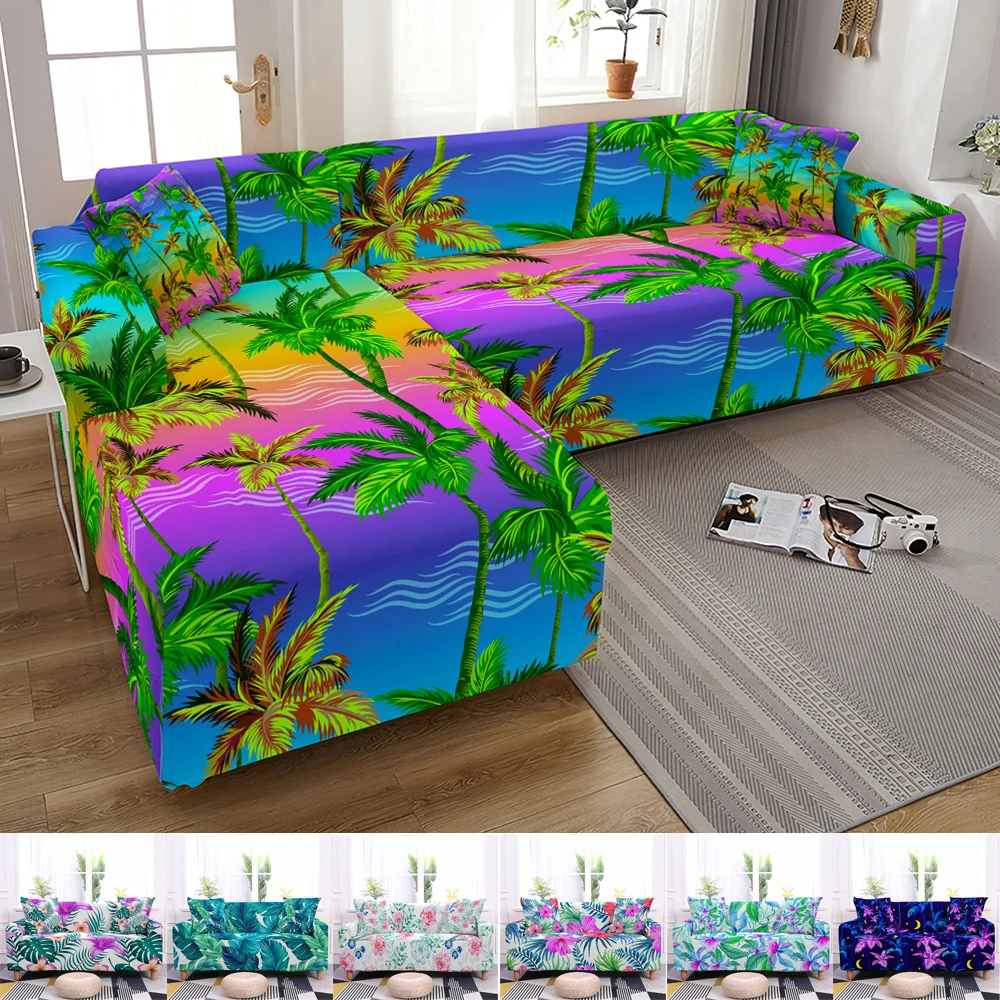 

Green Leaves Elastic Sofa Cover Couch Cover Stretch Slipcover Sectional Sofa Cover Slipcover Sofa Covers Furniture Protector