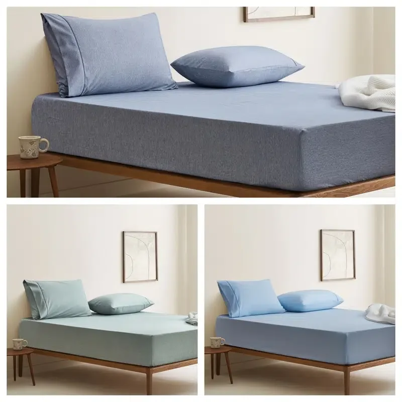 

HMTX 3pcs/set Cationic Pillowcase & Fitted Sheet & Flat Sheet