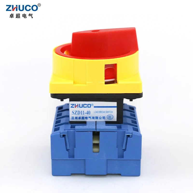 

ZHUCO SZD11-40/400010 40Amp 4 Poles ON OFF 2 Positions Isolator Load Break Disconnect Universal Power Cut Off Padlock Switch