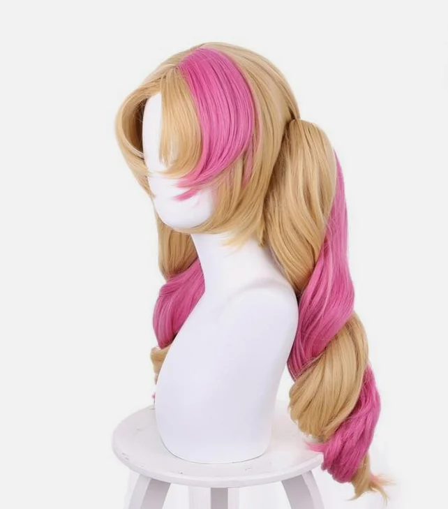 Парики для косплея Cafe Cutie Gwen 50 см блондинка смешанный розовый хвост синтетические