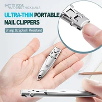 ultra thin 5mm portable nail clippers stainless steel anti splash nail clipper fingernail cutting trimmer toenail beauty scissor
