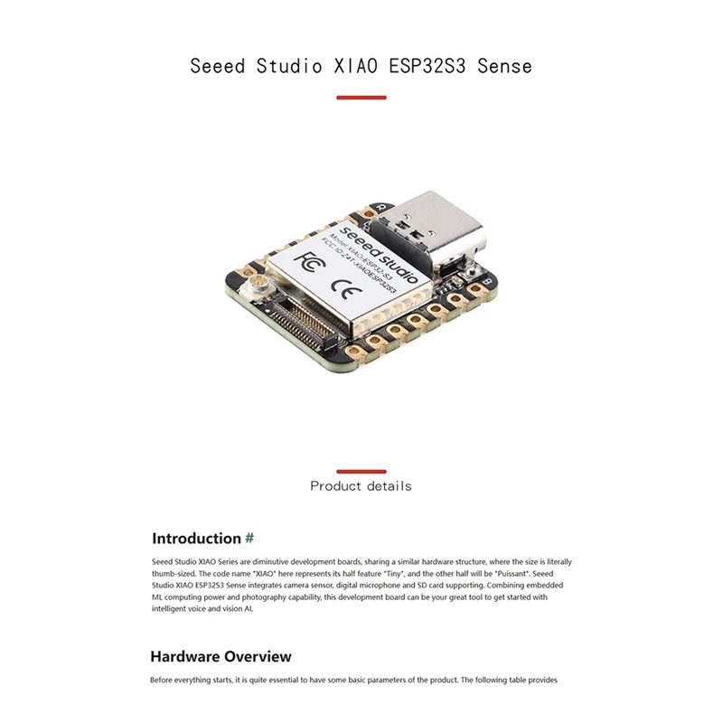 Модуль камеры XIAO ESP32S3 Sense Seeeduino ESP32-S3 2 4G Wifi BLE Mesh 5 0 8MB OV2640 макетная плата