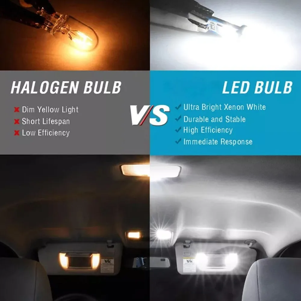 10 шт. супер яркие лампы для чтения номерного знака T10