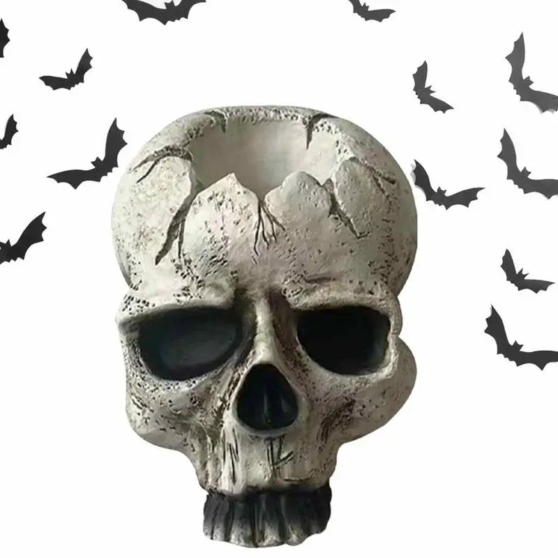 Gothic Decor Skeleton Bleeding Candles Candlestick Holder Tealight Cup Resin Ornament For Halloween Decor