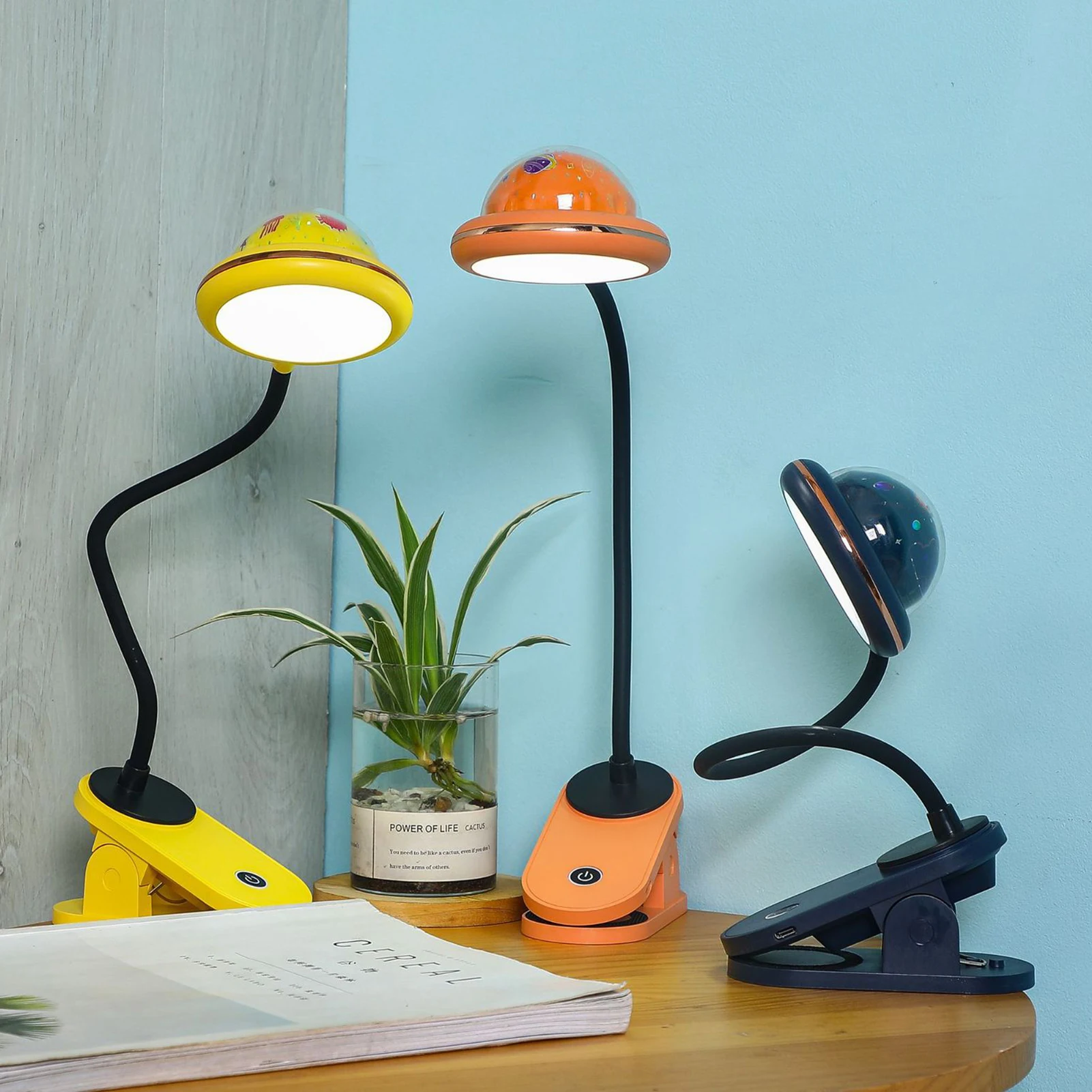 Children Desk Lamp LED Rechargeable Reading Lights Starlight Projection Long Endurance Lamp for Children Kids Studying