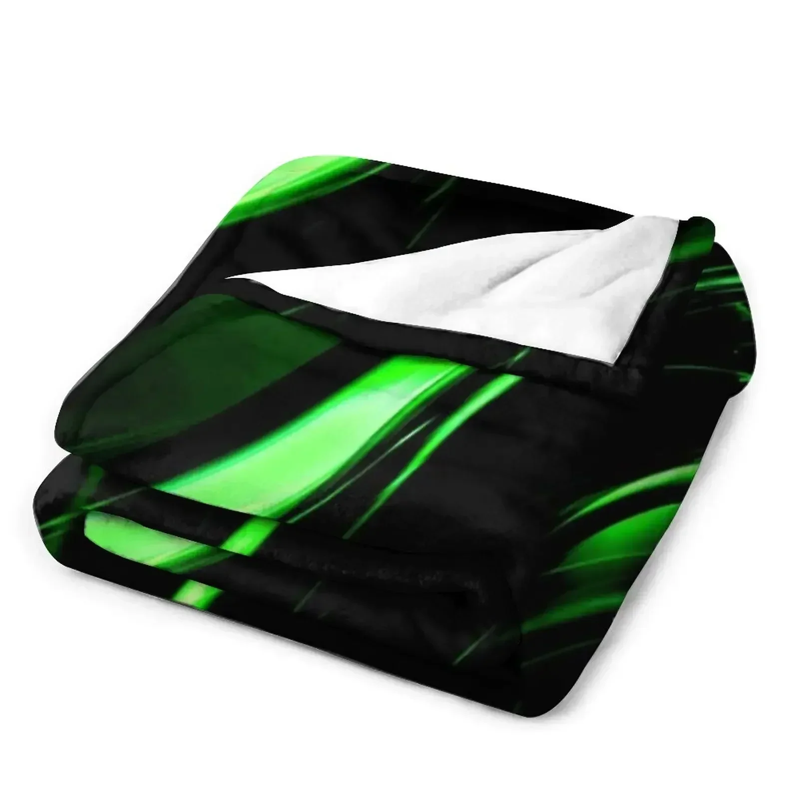 Лаймовое флуоресцентное зелено-черное одеяло с абстрактным дизайном и рисунком