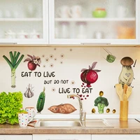 creative vegetable party english proverbs wallpaper kitchen decoration wall sticker self adhesive wall decal