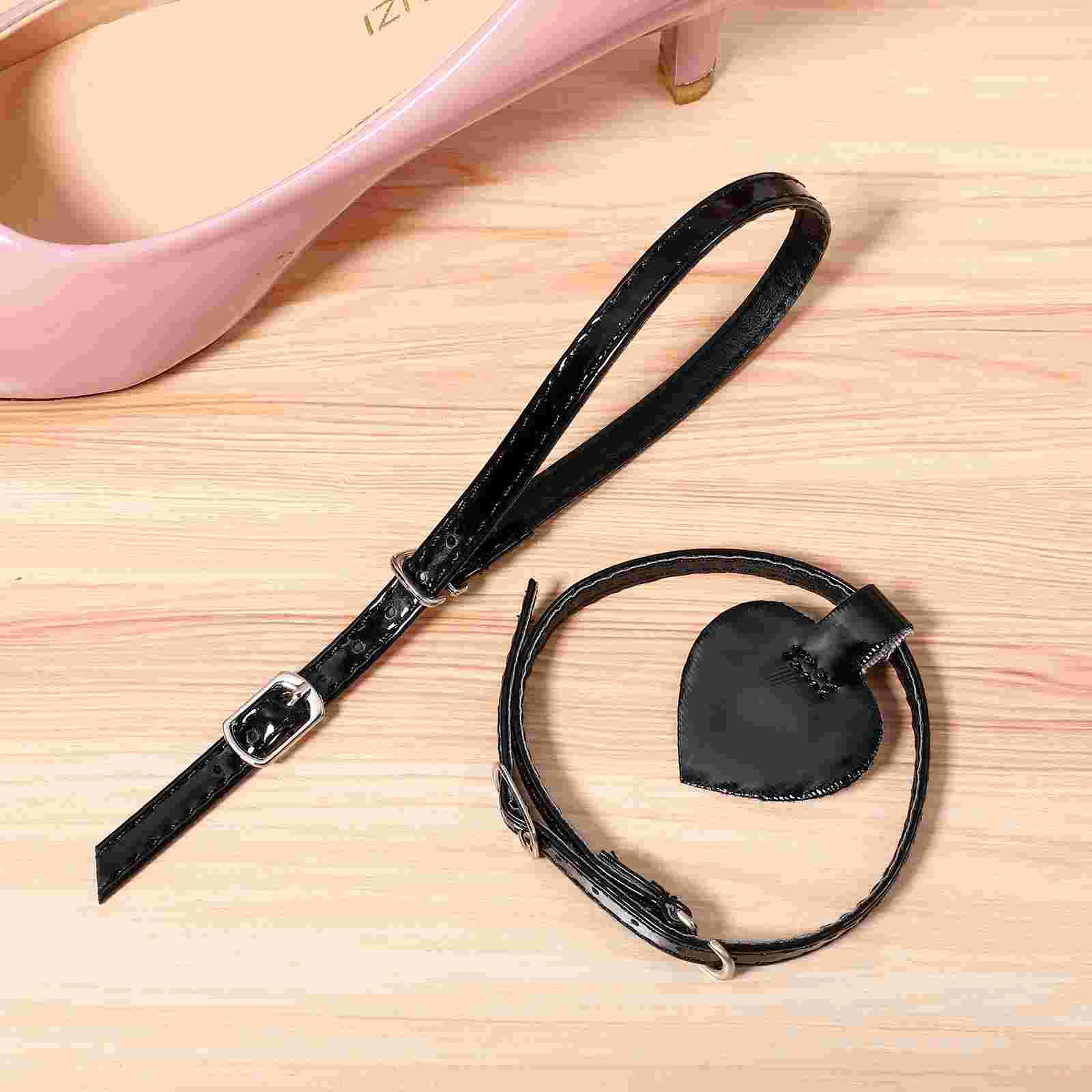 

High Heels Stickers Pad Shoe Straps Lace Black Zipper Shoelace Pu White Strappy