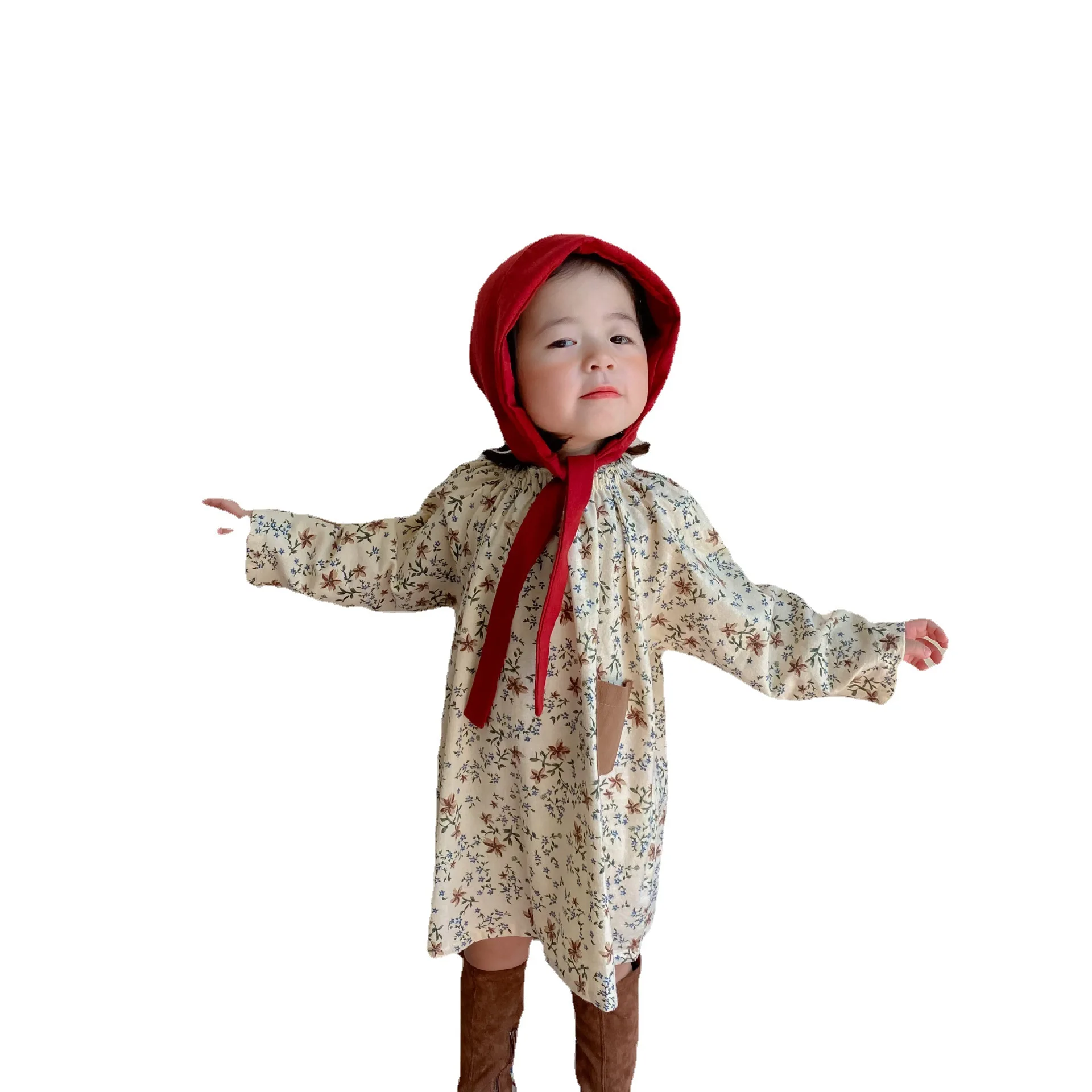 

2022 Autumn New Girls Dress Korean Version Loose Dress Small and Medium Kids Clothing Kids Skirts Baby Princess Dress Girl