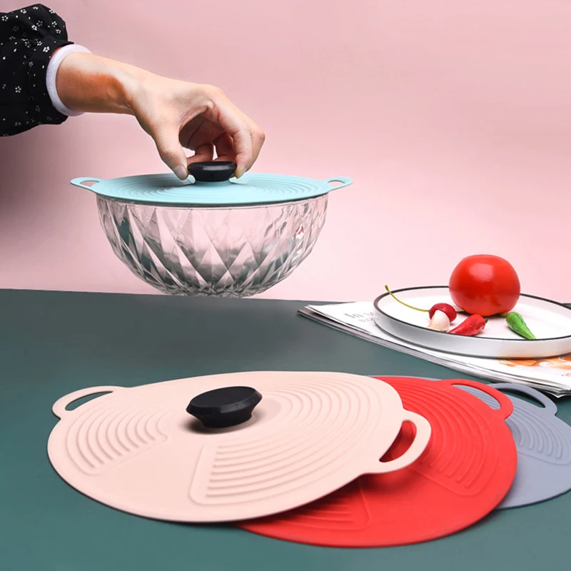 

Self Sealing Silicone Pot Lids Food Wrap Bowl Cover Food Fresh Cover Pan Lid Stopper Cooking Kitchen Tool