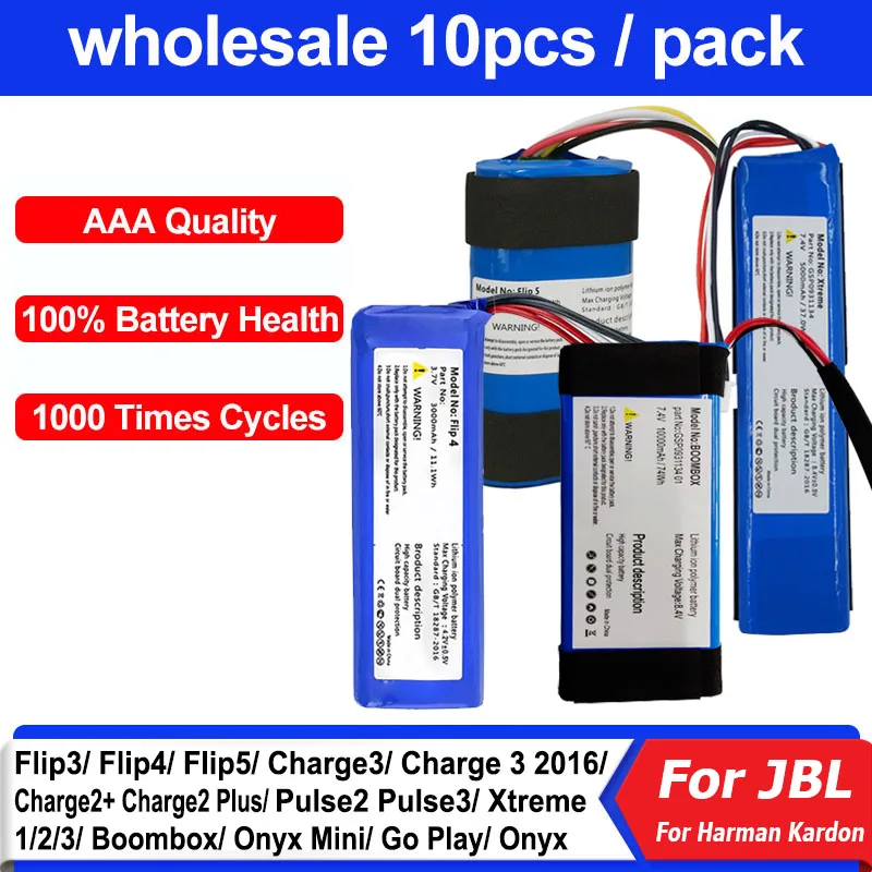

2022 Battery For JBL Flip Charge Xtreme 1 2 3 4 5 For Harman Kardon Onyx Mini Go Play Speaker Bateria Xtreme1 Xtreme2 Charge3