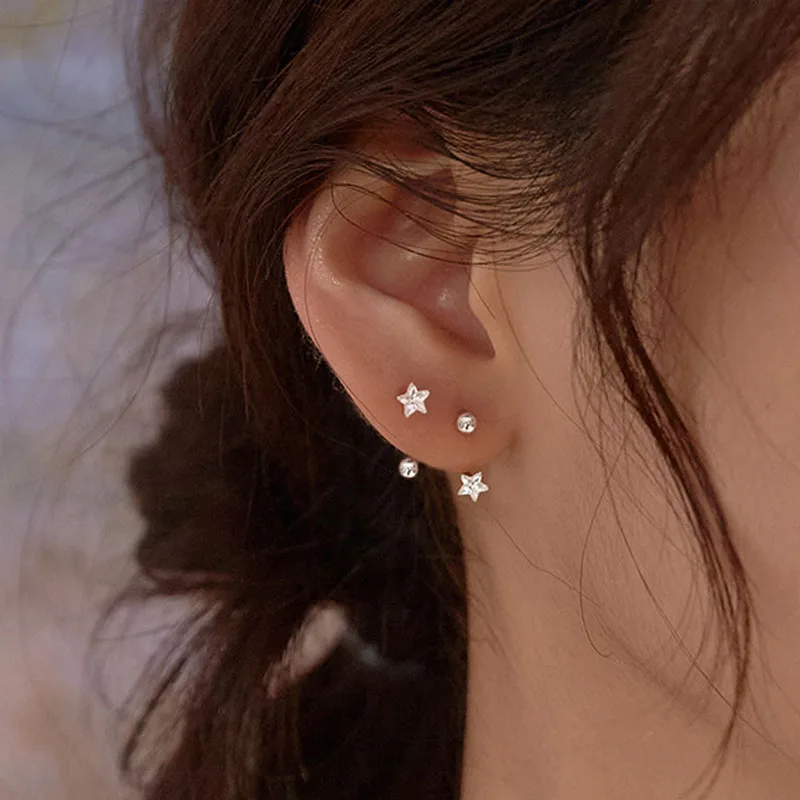 2022 Silver Color Hypoallergenic Love Earrings Fashion Elegant Ear Buckle Asymmetric Zircon Earrings Female Women Jewelry