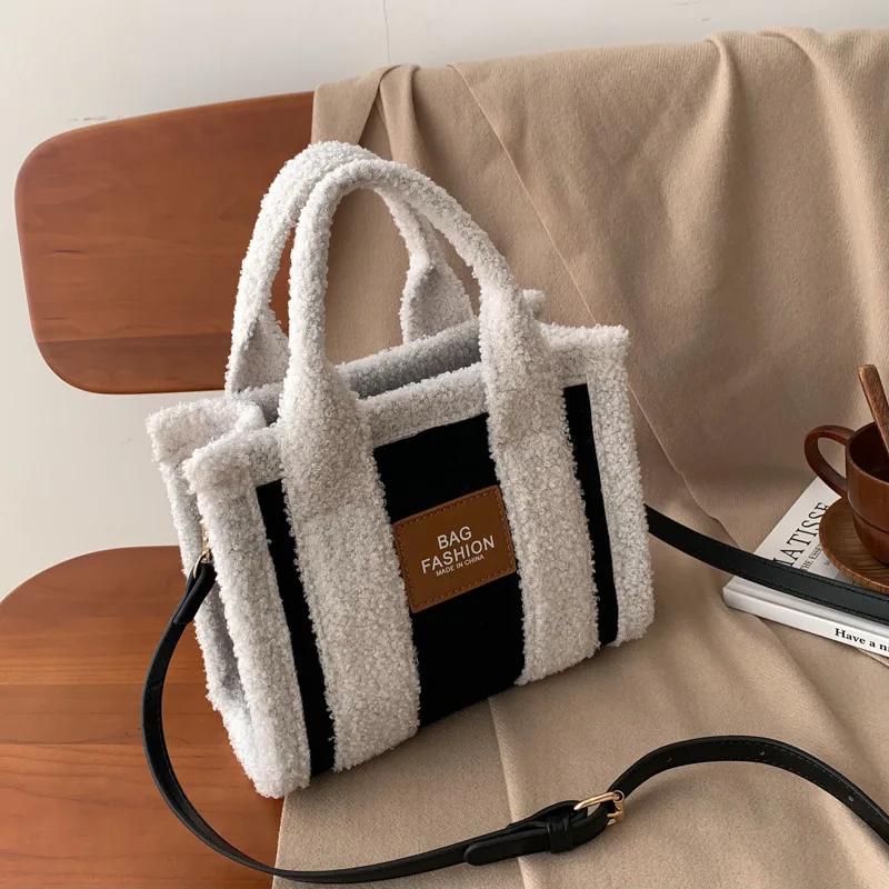 

2023 New Lamb Wool Women Shoulder Messenger Cross Body Flap Tote Purses And Handbags Young Girls