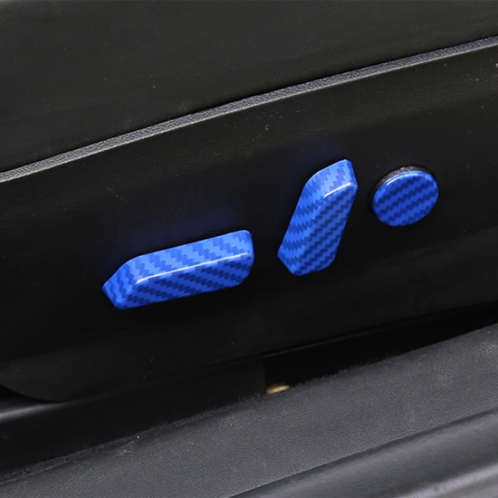 

6pcs Car Seat Adjustment Botton Trim for Tesla Model 3 ABS Carbon Fiber Switch Decorative Cover Tesla model 3 accessories