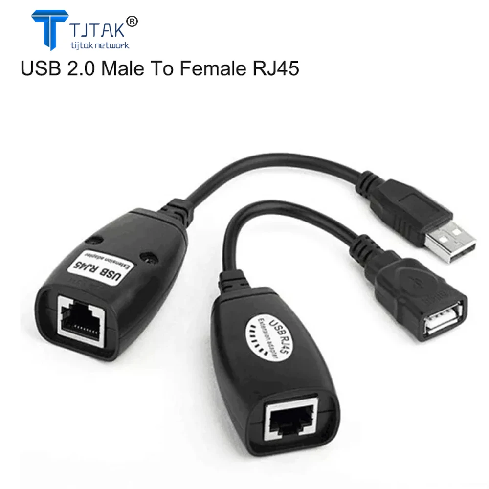 

USB 2.0 Male To Female Cat6 Cat5 Cat5e 6 Rj45 LAN Ethernet Network Extender Extension Repeater Adapter Converter Cable