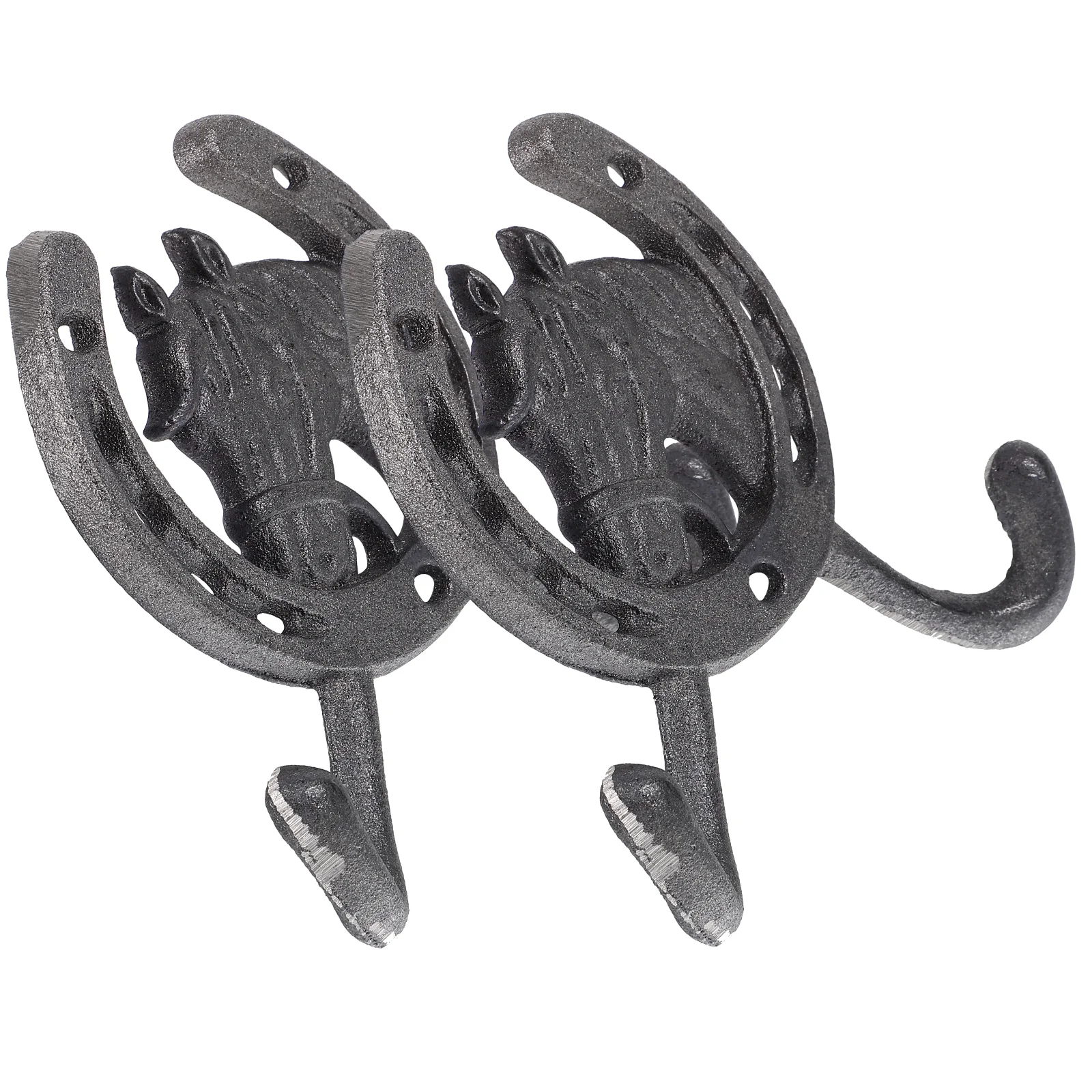 

2pcs Cast Iron Wall Hanger Vintage Style Horse Shaped Hanger for Home Dorm