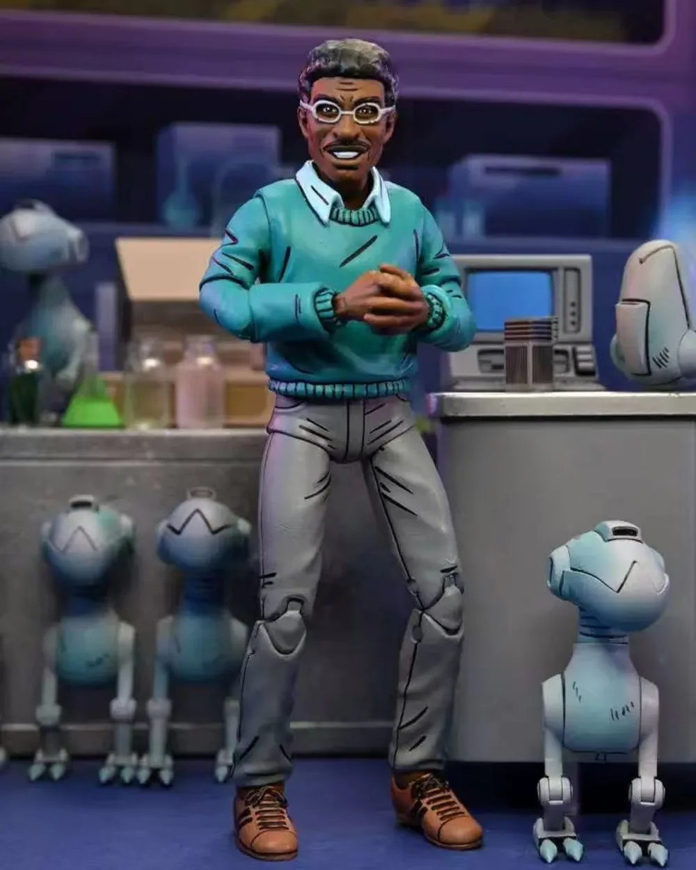 Spot NECA Teenage Mutant Ninja Turtle TMNT Dr. Fly Can Move My Hand To Do Laser Genuine Model Gifts.