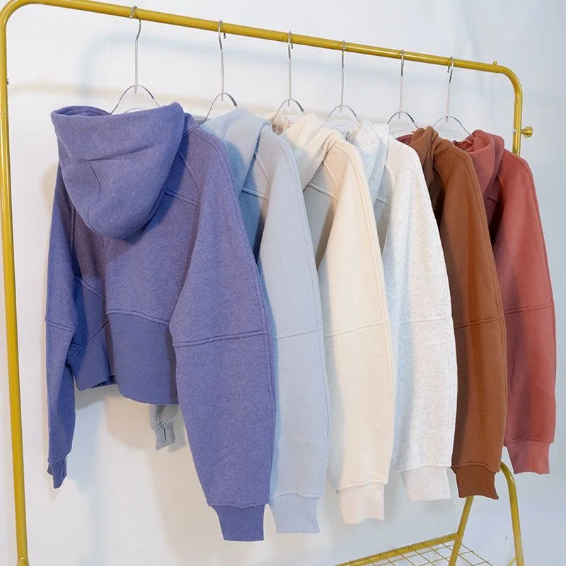 Lulu Scuba Women's Half Zipper Thickened Thermal Insulation Training Sports Gym Fashion Outdoor Sports Yoga Bodysuit Embroidery