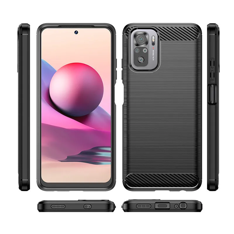 For POCO M5s Case For Xiaomi POCO M5s Cover 6.43 Inch inch Carbon Fiber Shockproof Silicone Bumper For Xiaomi POCO M5s Global